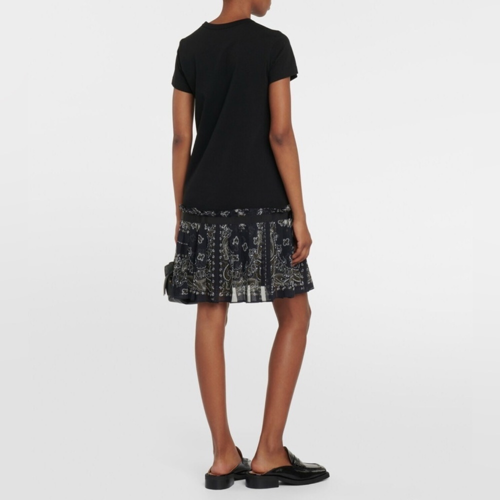 Sacai Bandana Print T-shirt Dress in Red Size 3/ US Large-10 - Picture 13 of 14